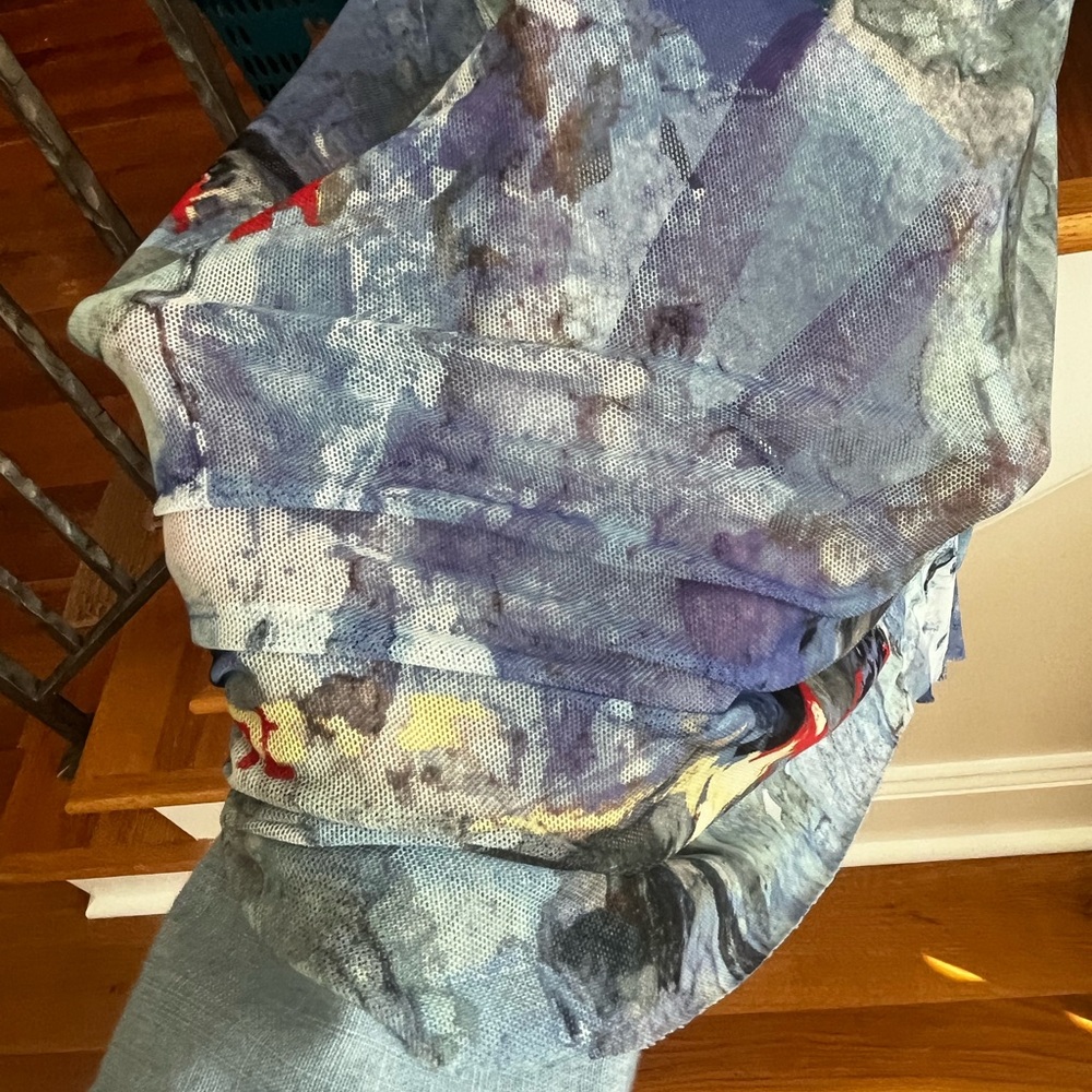 Kay Unger Beautiful Multi Color Mesh Fitted Dress… - image 4